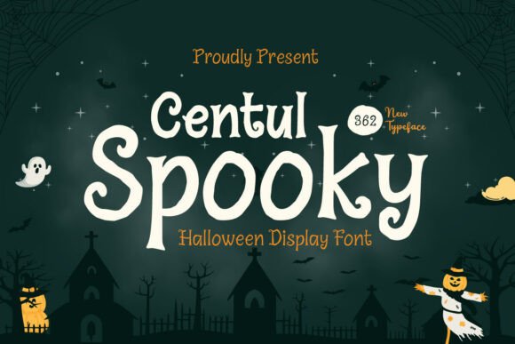 Centul Spooky Font: Cheerful Spooky Halloween Typeface for Packaging