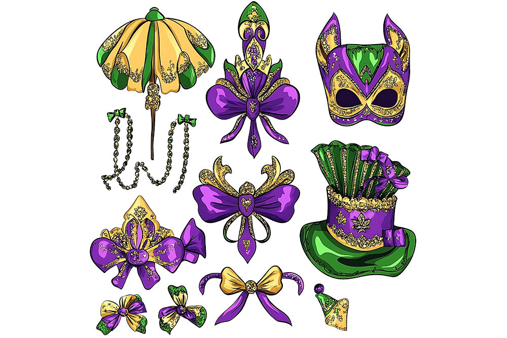 Coquette Happy Mardi Gras Bow PNG Graphic by Rk Designer · Creative Fabrica