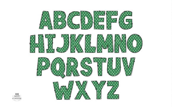 Dot Shamrock Font PNG with transparent background - Preview 2