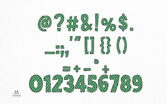 Dot Shamrock Font PNG with transparent background - Preview 3