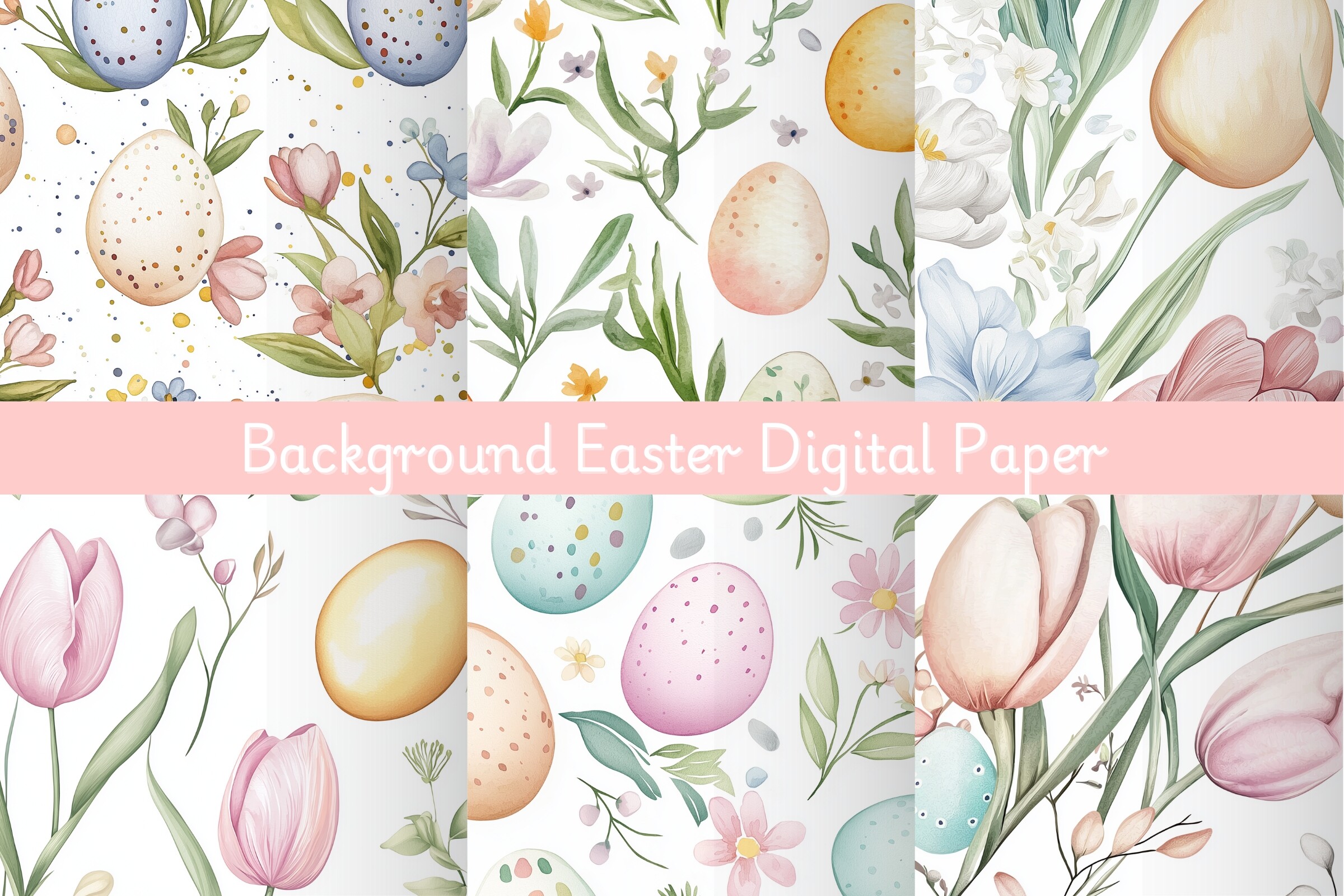 Easter Floral Digital Paper Set Graphic by Digital Art Shop 61 ...