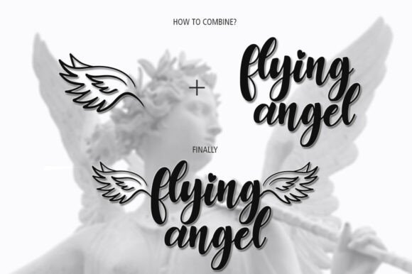 Flying Angel Font PNG with transparent background - Preview 2