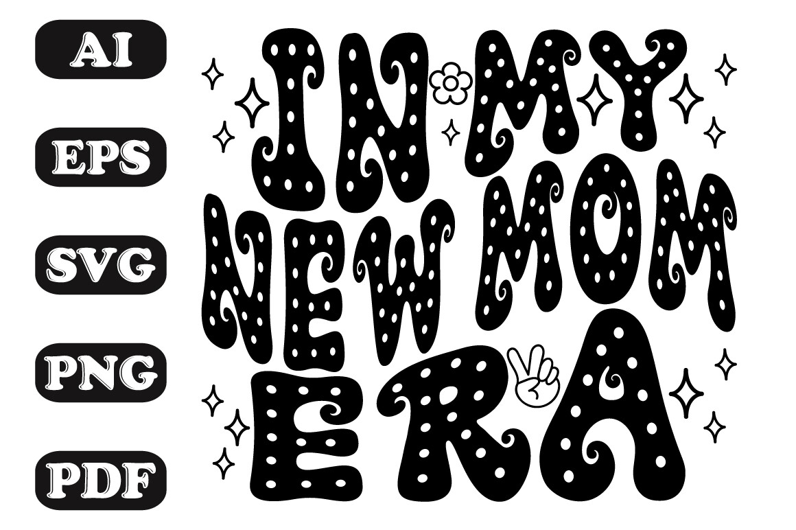 In My New Mom Era Wavy Groovy Svg Graphic by sujon1638 · Creative Fabrica