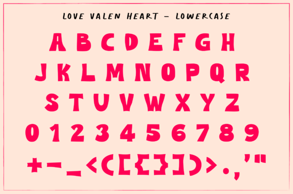 Love Valen Heart Font PNG with transparent background - Preview 2