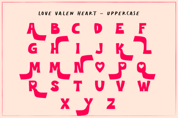Love Valen Heart Font PNG with transparent background - Preview 3