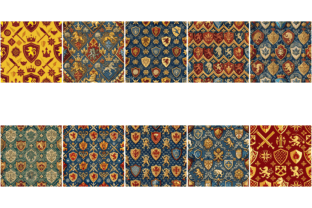 Medieval Heraldry Pattern Illustration Graphic by MH Creation House ...