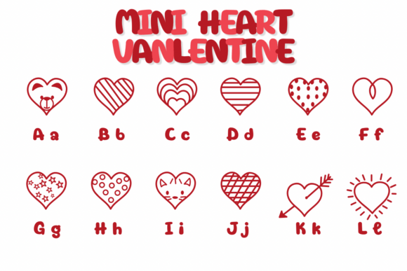 Mini Heart Valentine Font font preview - 1