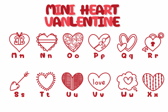 Mini Heart Valentine Font font preview - 2