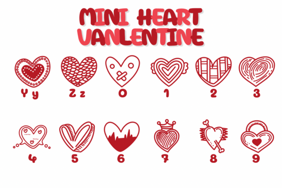 Mini Heart Valentine Font font preview - 3