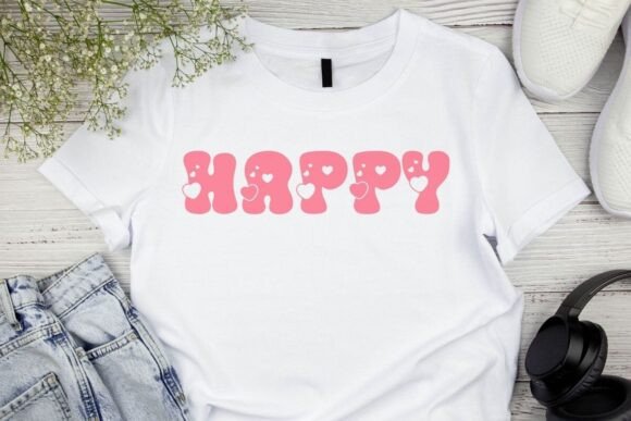 Retro Heart Font PNG with transparent background - Preview 1