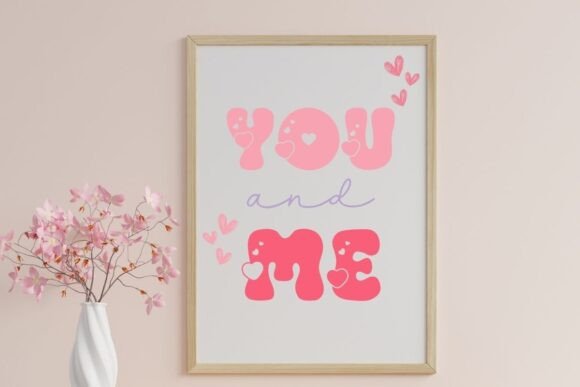 Retro Heart Font PNG with transparent background - Preview 2