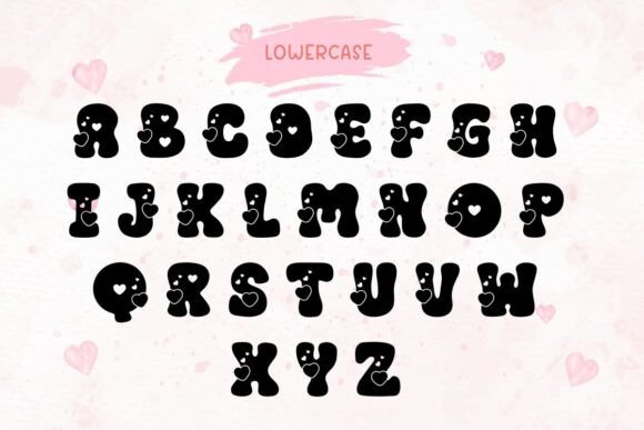 Retro Heart Font PNG with transparent background - Preview 6