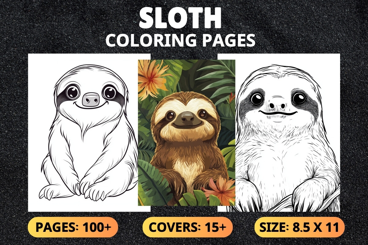 Sloth Coloring Pages for Kids