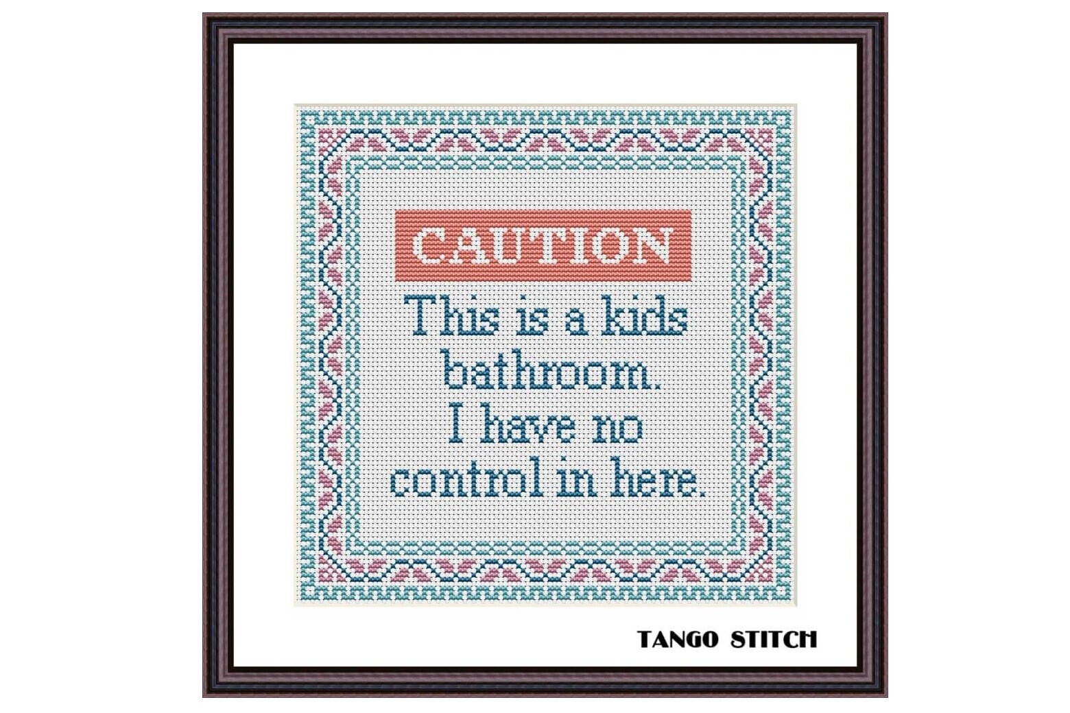 This is a Kids Bathroom Cross Stitch Art