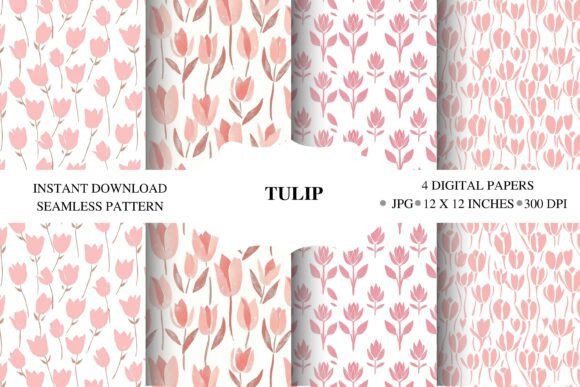 Tulip Block Seamless Pattern Graphic by greendesign022 · Creative Fabrica
