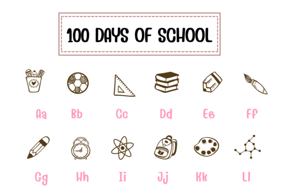 100 Days of School Font - Preview 1