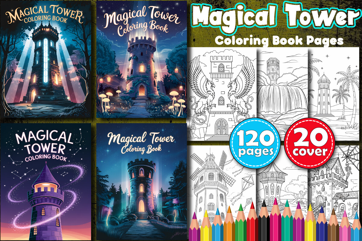 120+ Magical Tower Coloring Book Pages