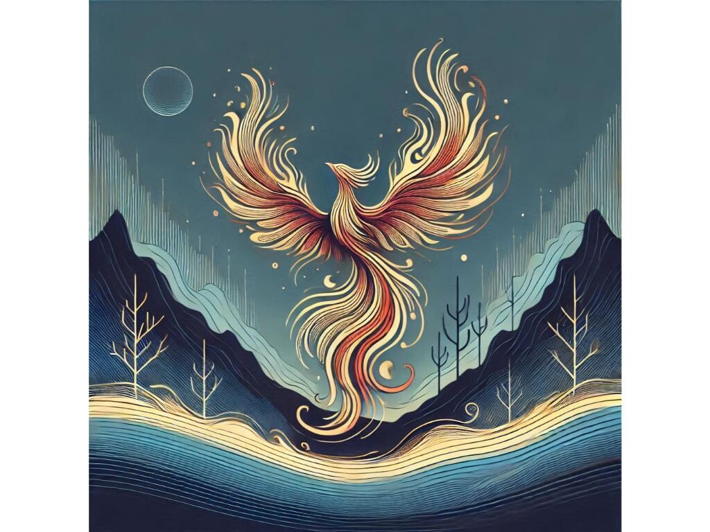 A Digital Art Piece of a Phoenix Rising Graphic by grifvixcolor ...