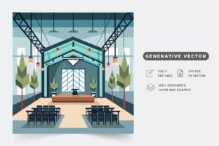A spacious industrial event space with a