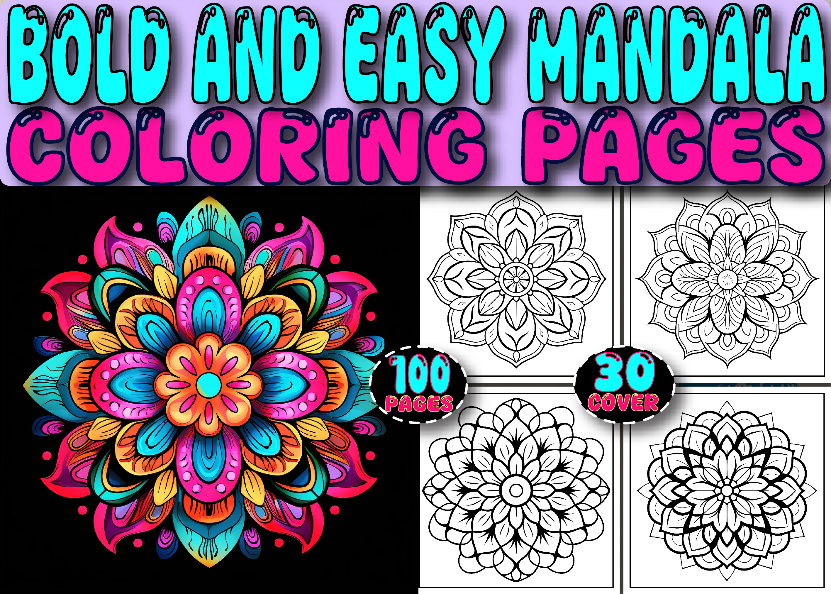 Bold and Easy Mandala Coloring Pages
