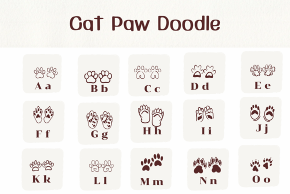 Cat Paw Doodle Font - Preview 1