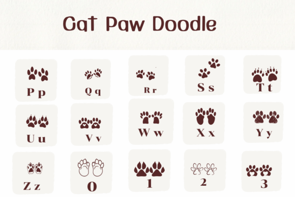 Cat Paw Doodle Font - Preview 2