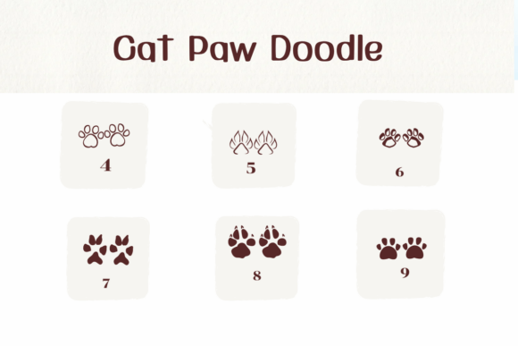 Cat Paw Doodle Font - Preview 3