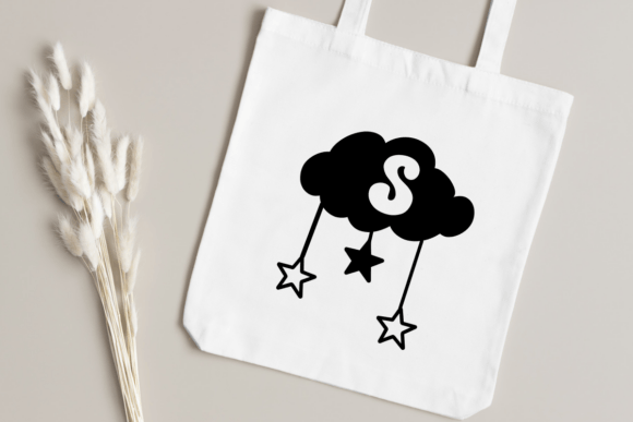 Cloud and Star Font PNG with transparent background - Preview 5