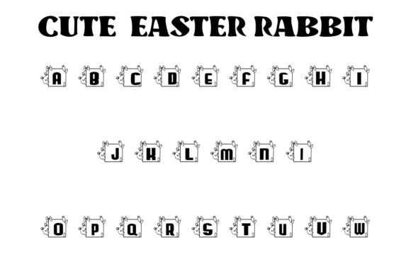 Cute Easter Rabbit Font PNG with transparent background - Preview 1