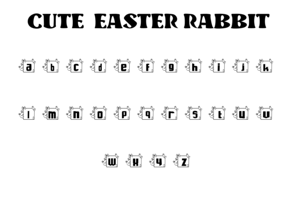 Cute Easter Rabbit Font PNG with transparent background - Preview 2