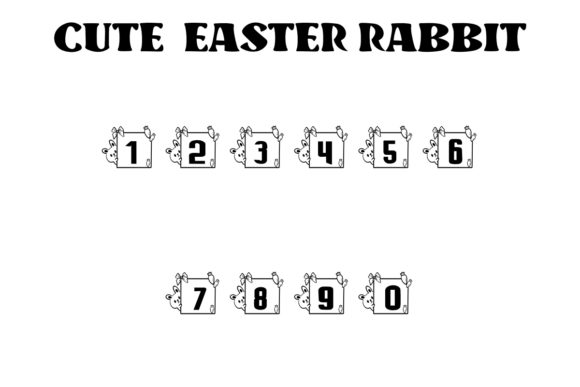 Cute Easter Rabbit Font PNG with transparent background - Preview 3