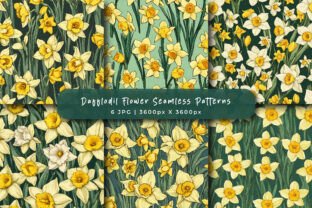 Daffodil Flower Digital Papers Graphic by srempire · Creative Fabrica