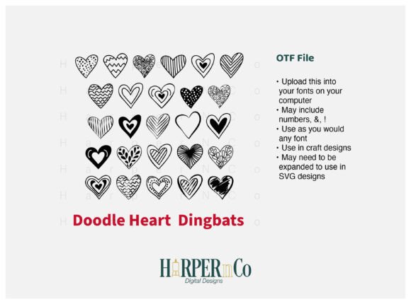 Doodle Heart Font - Preview 1