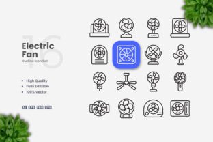 Electric Fan Icons Graphic by upnowgraphic · Creative Fabrica