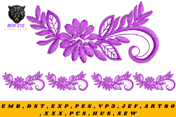 Embroidery Borders of Motifs and Flowers