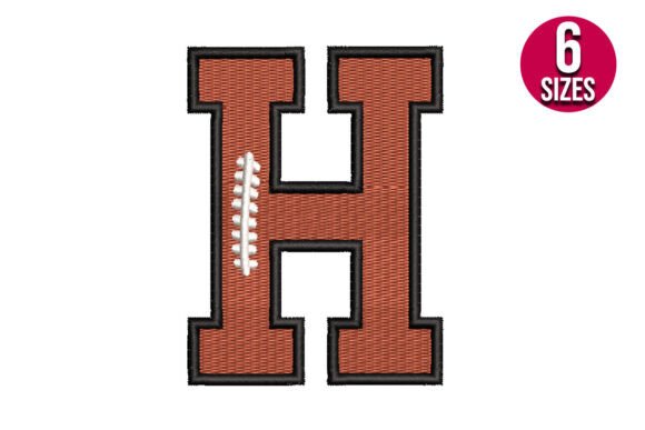 Football Font Alphabet Letter H Sports Embroidery Design By Nations Embroidery