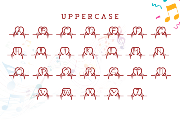 Heart Sound Font PNG with transparent background - Preview 1