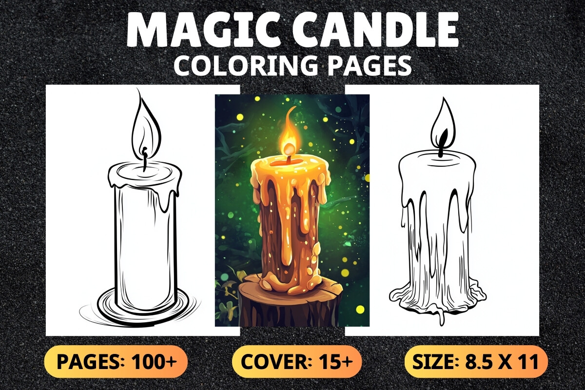 Magic Candle Coloring Book Pages