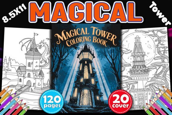 Magical Tower Coloring Pages - KDP