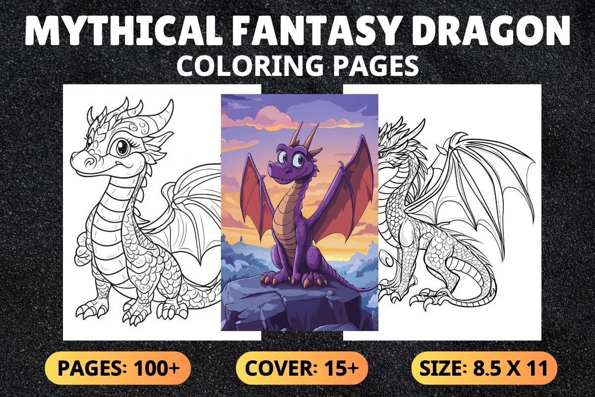 Mythical Fantasy Dragon Coloring Pages