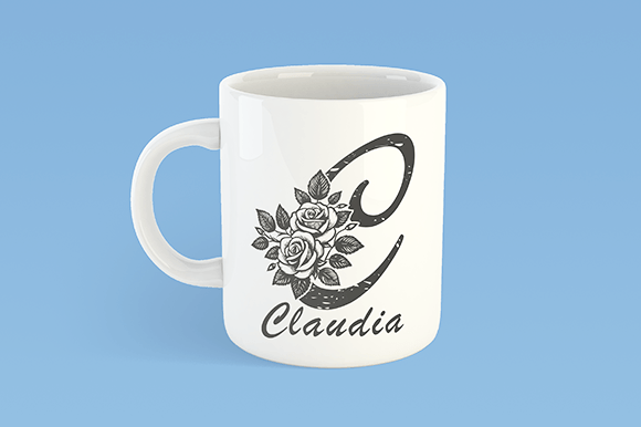 Raisha Flower Monogram Font PNG with transparent background - Preview 3
