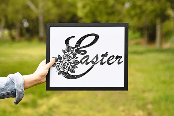 Raisha Flower Monogram Font PNG with transparent background - Preview 4