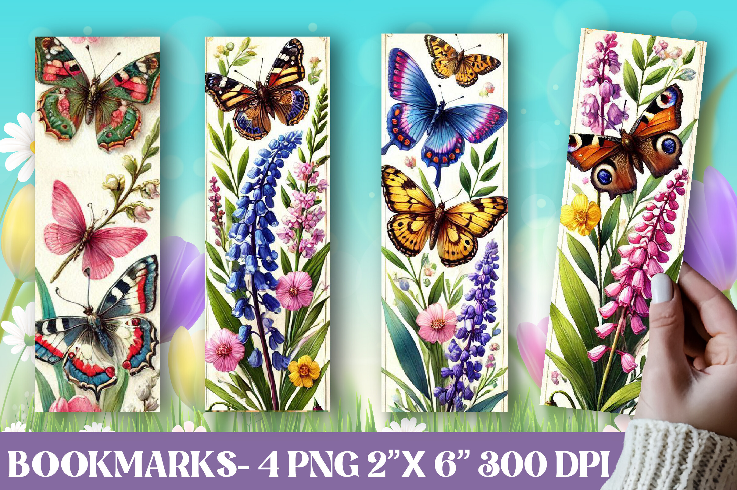 Springles Bookmark Spring Butterflies Printable Bookmarks Graphic by Dream Print ...