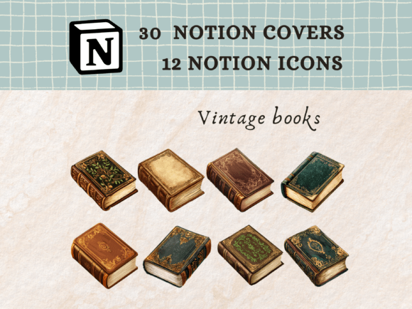 Vintage Books Notion Icons