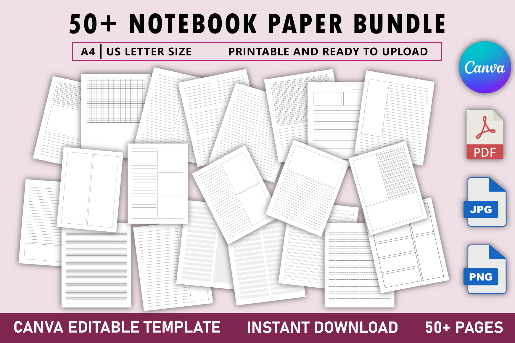 50+ Notebook Paper Bundle Graphic by Tabiya Studio · Creative Fabrica