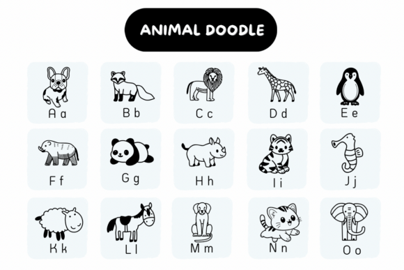 Animal Doodle Font - Preview 1