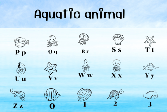 Aquatic Animal Font - Preview 2