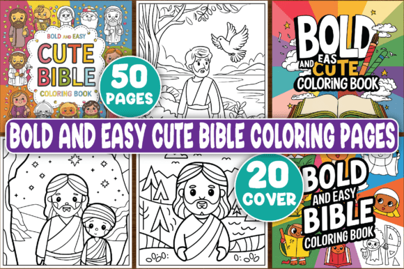 Bold and Easy Cute Bible Coloring Pages Graphic by Design Express ...