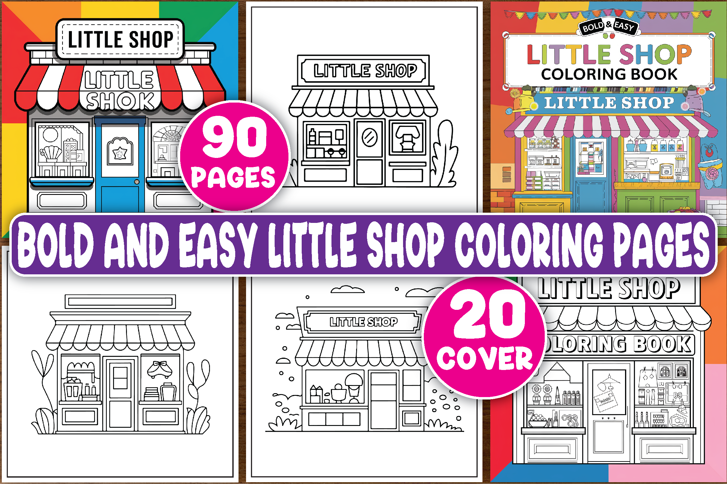 Bold and Easy Little Shop Coloring Pages