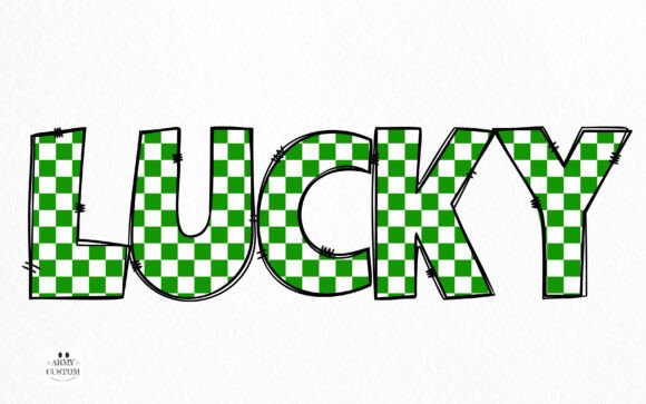 Checkered Green Font - Preview 1